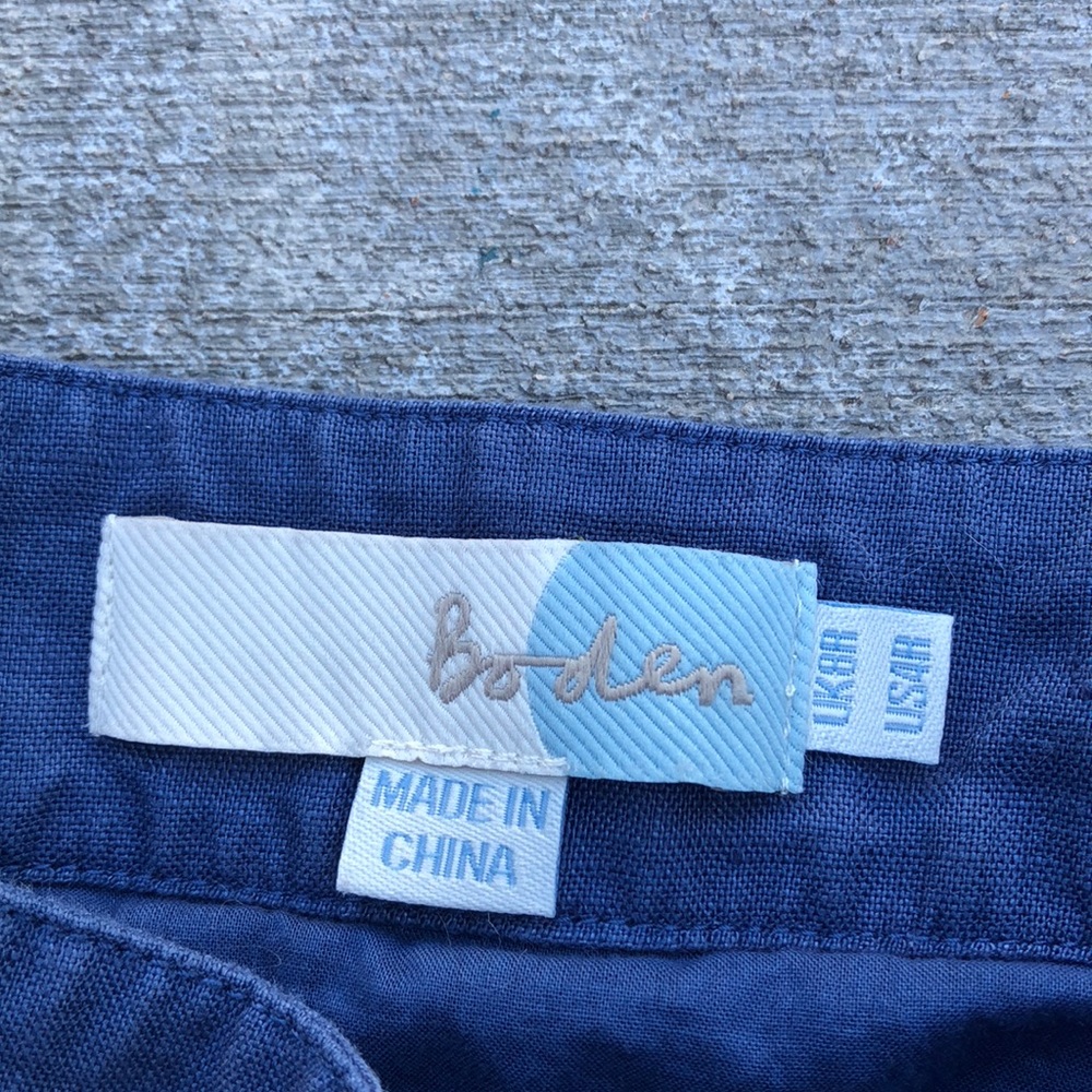 Boden linen blue, red, and white skirt - Size US4R - Picture 2 of 2